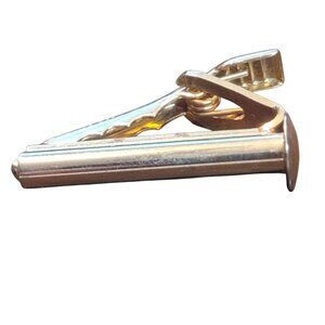 Vtg Signed Myers Co Gold-tone Metal Construction Rivot Tie Clip Wallingford CT
